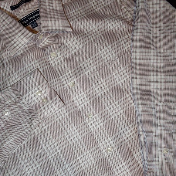 Paul Fredrick Other - Paul Fredrick Dress Shirt Mens 15 1/2-32 Red & White Classic Fit Egyptian Cotton